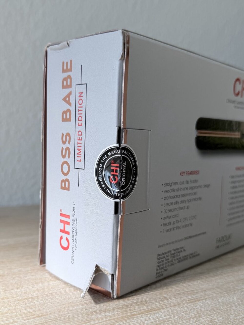 CHI Boss Babe 1" Ceramic Hairstyling Flat Iron Straightener NEW OPEN BOX TESTED - Picture 10 of 10
